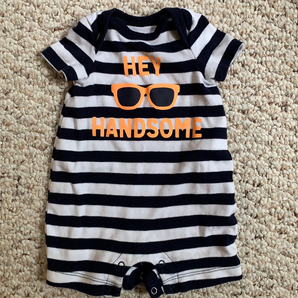 Baby Gap Striped Romper 0-3 Months Hey Handsome